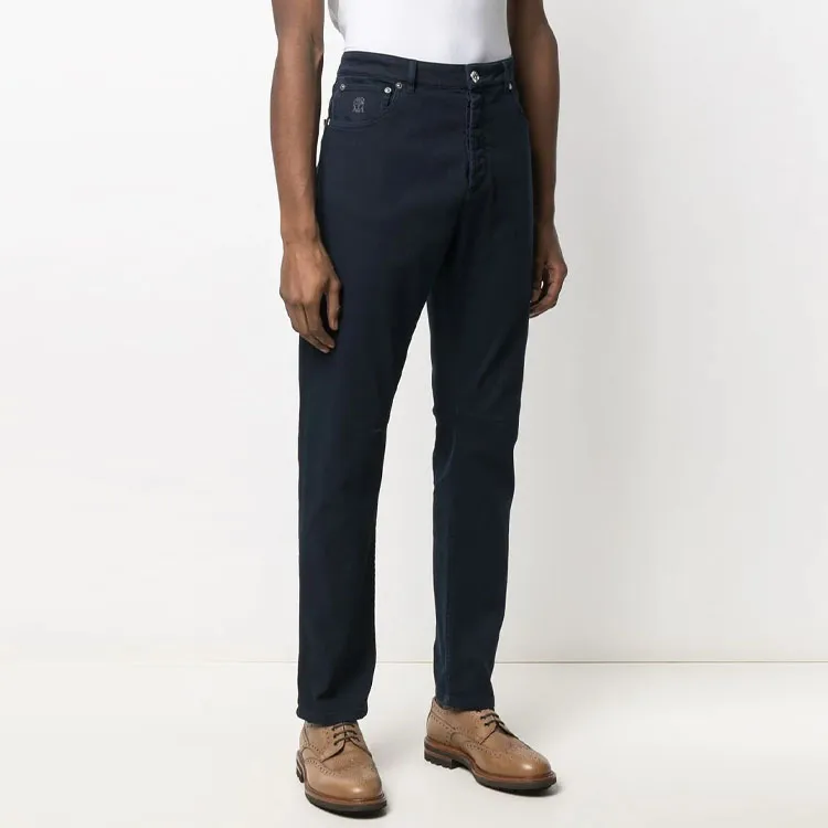 Brunello Cucinelli Logo-Patch Straight Leg Jeans-3
