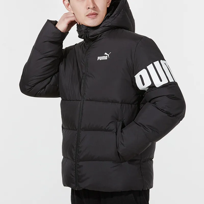 PUMA ESS Printed Down Jackets Men Black-4