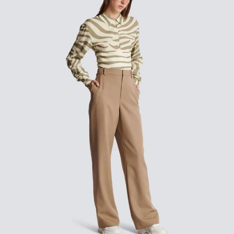 BALMAIN FW22 Casual Pants Women's Khaki-3