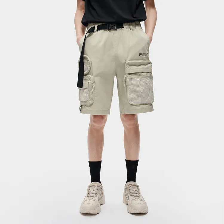 FILA FUSION Trending Street Series Casual Shorts Men Elegant Stone Gray-2