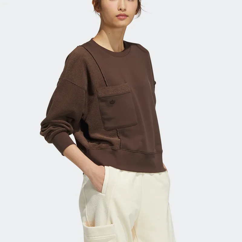 Adidas Originals Sweatshirt Women's Coffee-2
