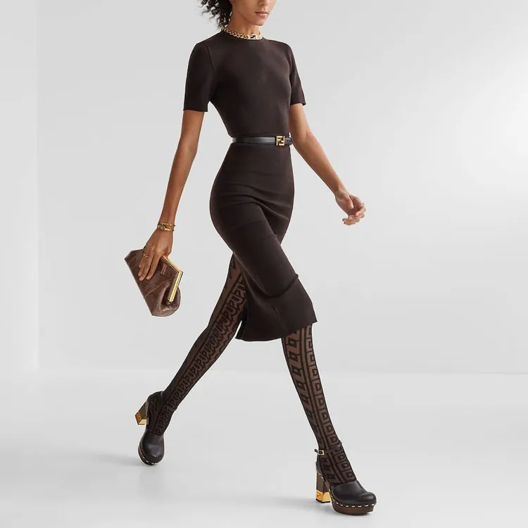 FENDI Casual Long Skirts Women's Dark Brown-2