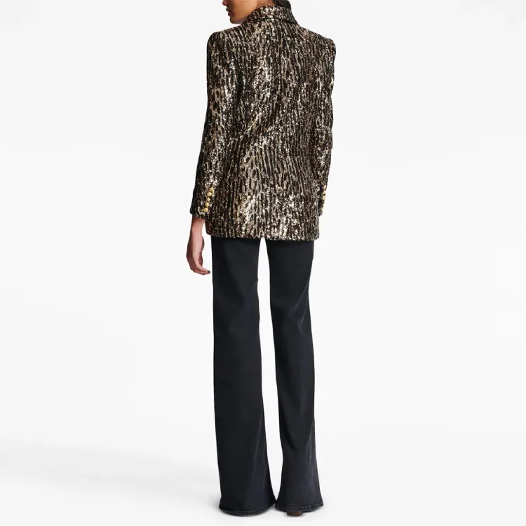 BALMAIN Sequin embellished Double breasted Jacket-3