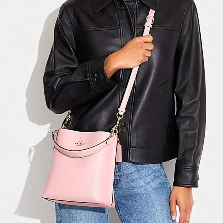 COACH Mollie Cow Leather Bucket Bags Handbags Shoulder Bag Crossbody Bag Small Size Women's Pink-3