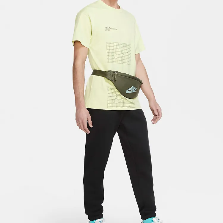 Nike Heritage Nylon One Shoulder Crossbody Bag, Sling Bag, Fanny Pack Regular Unisex Army Green-4