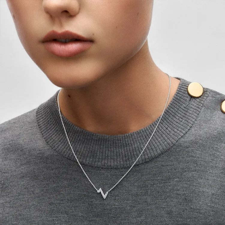 LOUIS VUITTON Lv Volt Upside Down Pendant White Gold And Diamonds-1