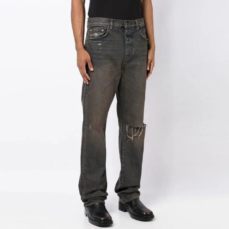 AMIRI Bar Logo Dark Wash Straight Leg Jeans-2