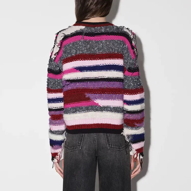 AMIRI Striped Fringe Detailed Cardigan-1
