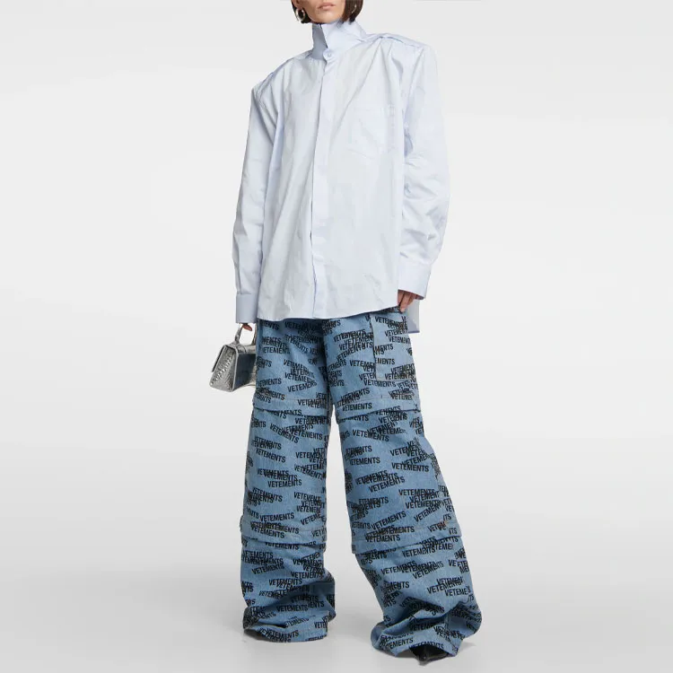Vetements Stamped Logo Transformer Baggy Jeans 'Blue'-1