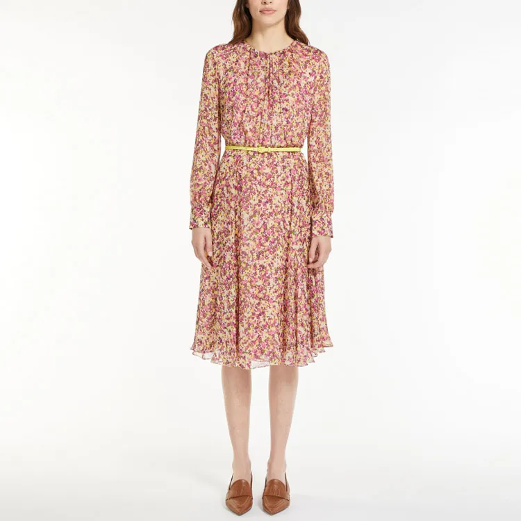 MaxMara SS23 Long Sleeved Dress Women's Pink-2