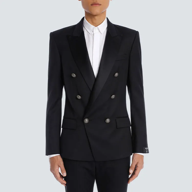 BALMAIN Double-breasted Wool Blazer-5