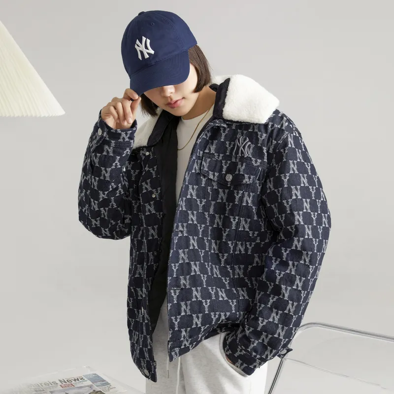MLB Old Flower Jackets Unisex Dark Marine Blue-6