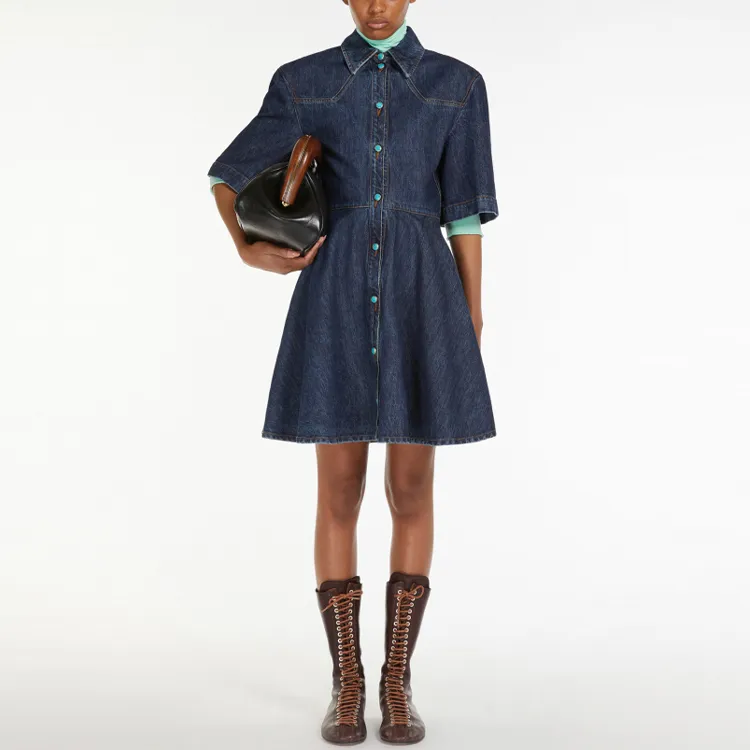 SportMax Denim Short Skirts Women's Dark Blue-3