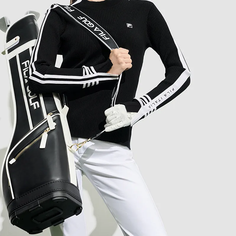 FILA Polyurethane Golf Bag, Club Bag, Equipment Bag, Shoulder Bag, Crossbody Bag Regular Women's Black-4