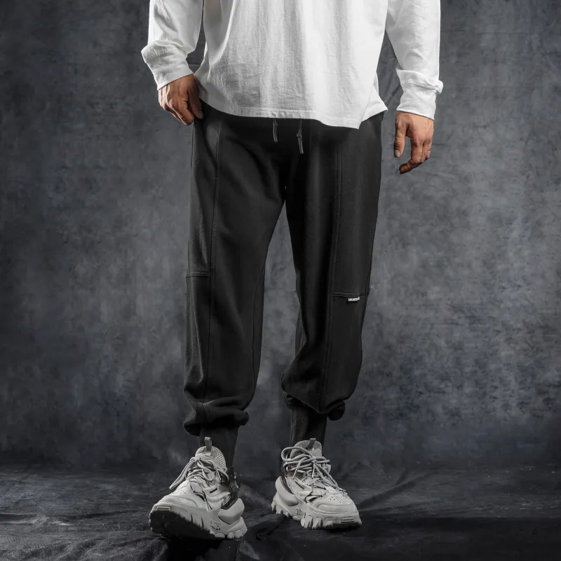 LUJIAMEN Jogger Thickened Sports Pants Men's Black-3