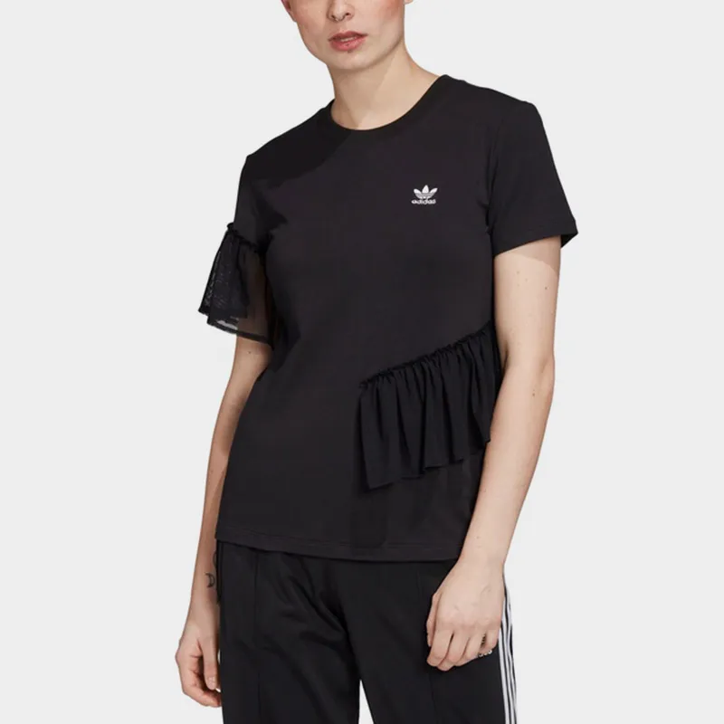 Adidas Originals Tulle T Shirts Women's Black-2