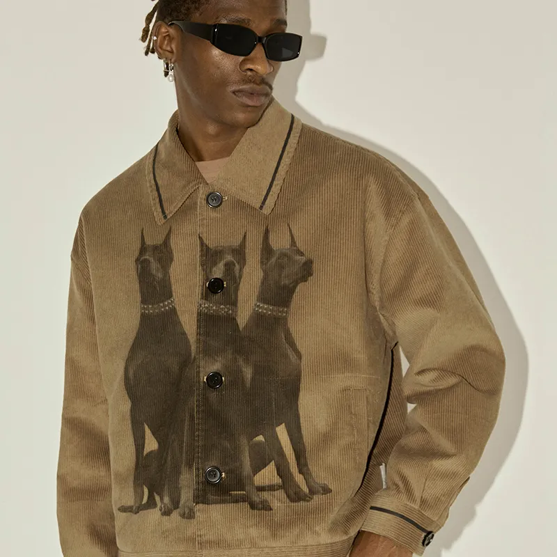EMPTY REFERENCE Doberman Series Jacket Unisex Brown-3