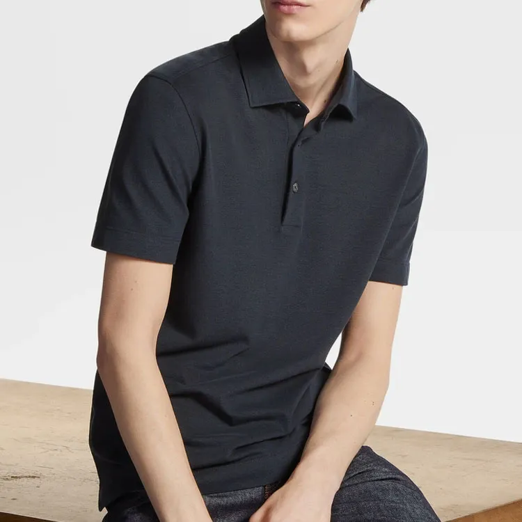 Ermenegildo Zegna Polo Shirts Men Marine Blue-2