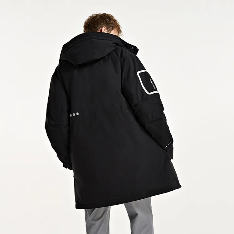 Kappa Letter Hooded Loose Fit Thickened Mid-Length Down Jacket Men's-7