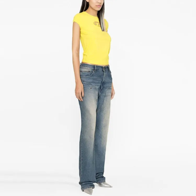 DIESEL SS23 Regular T Shirt Women's Canary Yellow-3