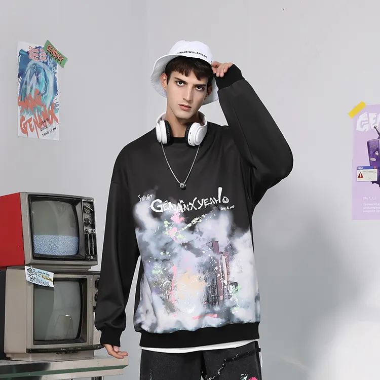 GENANX Crew Neck Loose Fit Sweatshirt Unisex-3