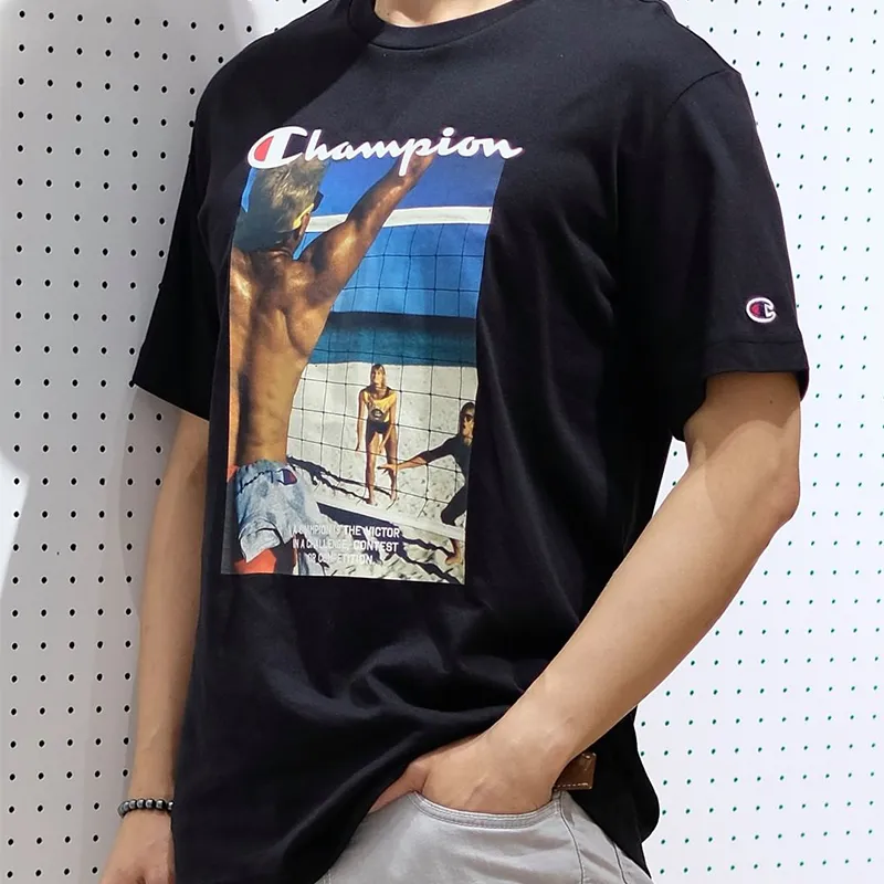 Champion T Shirts Unisex Black-2