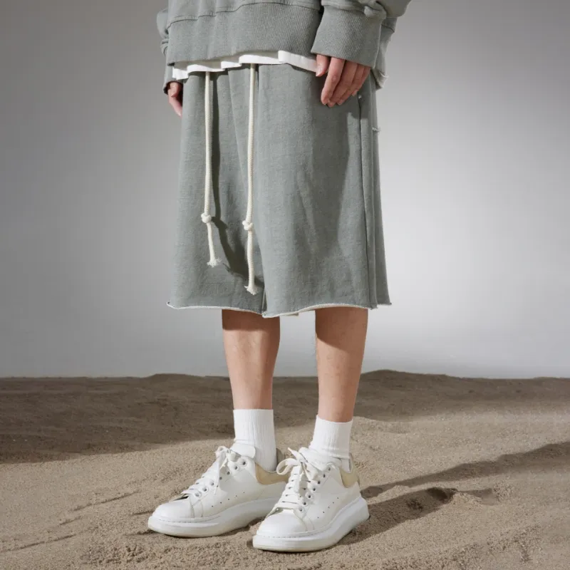 LOSTCTRL Loose Fit Shorts Unisex Light Gray-4