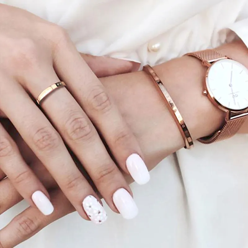 Daniel Wellington Alloy Bangles Unisex Rose Gold-1