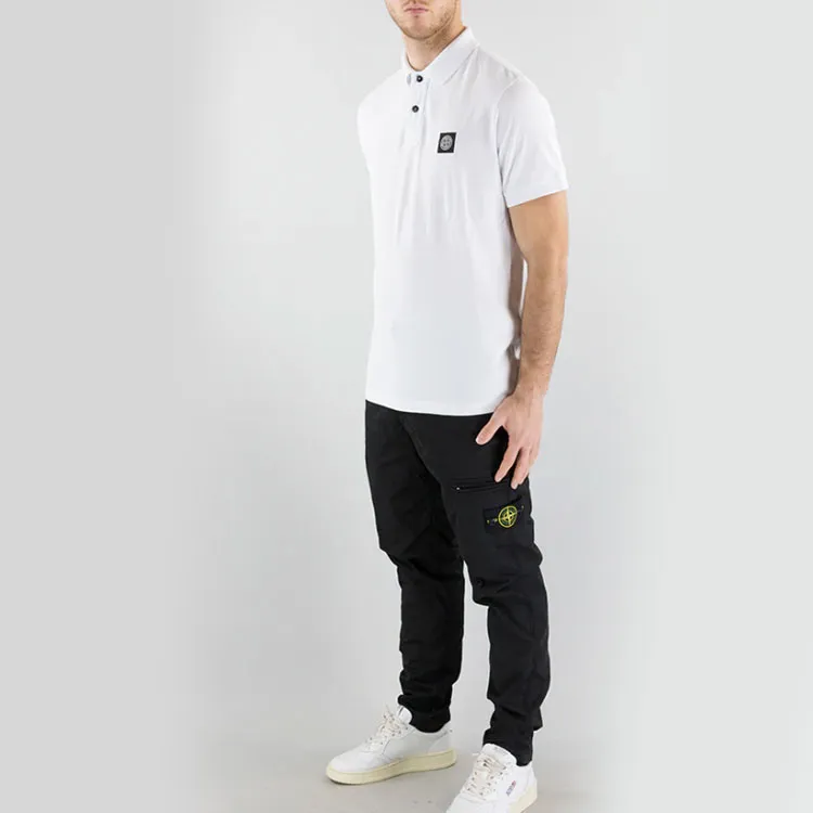 STONE ISLAND Compass Patch Short Sleeved Polo Shirt-2