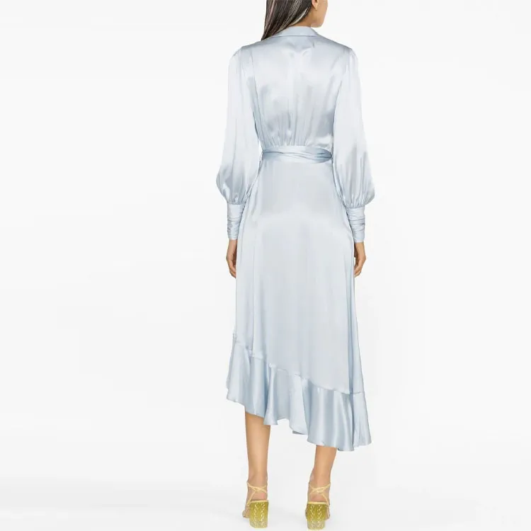 Zimmermann Asymmetric Wrap Silk Midi Dress-2