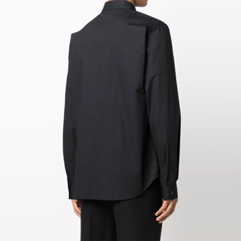 VERSACE JEANS COUTURE SS22 Mens Cotton Embroidered Long-Sleeve Shirt Black-3