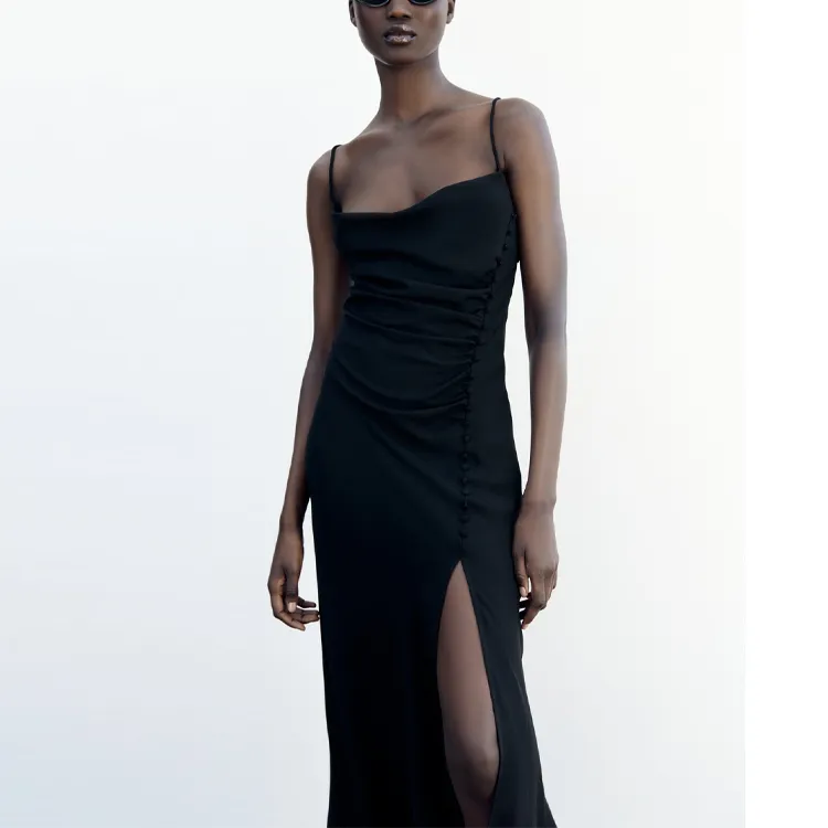 ZARA Sleeveless Dresses Women's Black-1