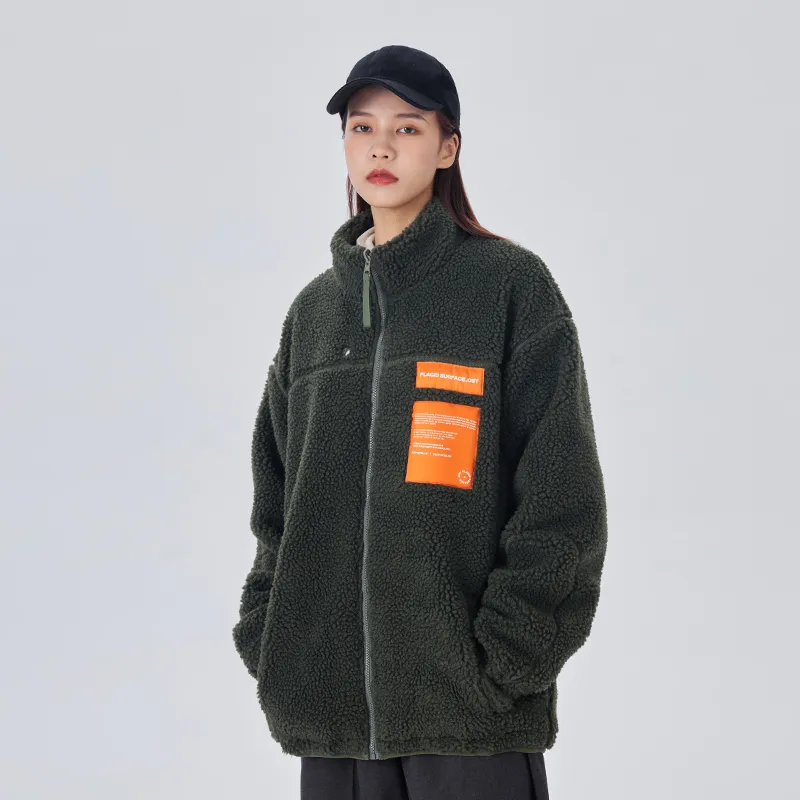 PSO Brand Letter Stand Collar Loose Fit Thickened Puffer Jacket Unisex-11