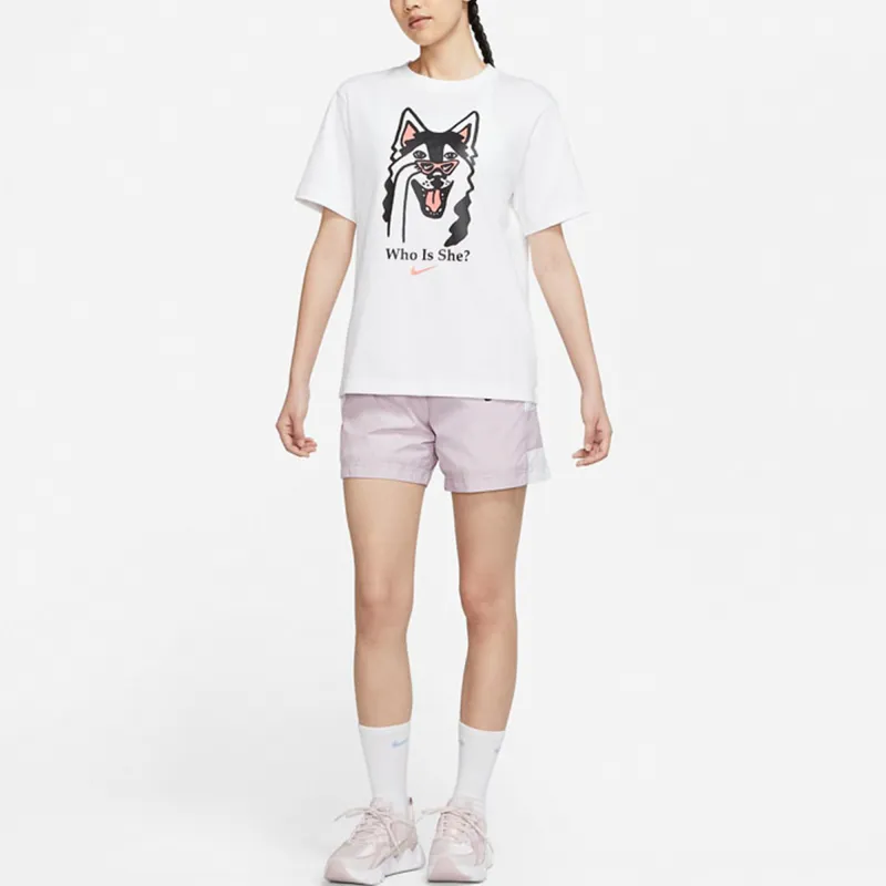 Nike Drop Shoulder Sleeve T Shirt Women's White-3