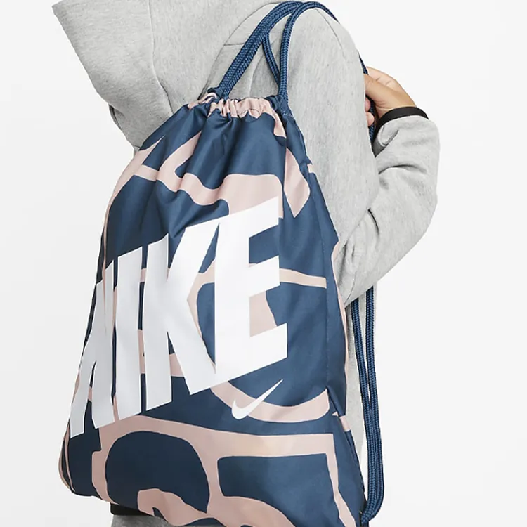Nike Fabric Gym Bag Backpack Regular Unisex Embroidered Straw Blue-2