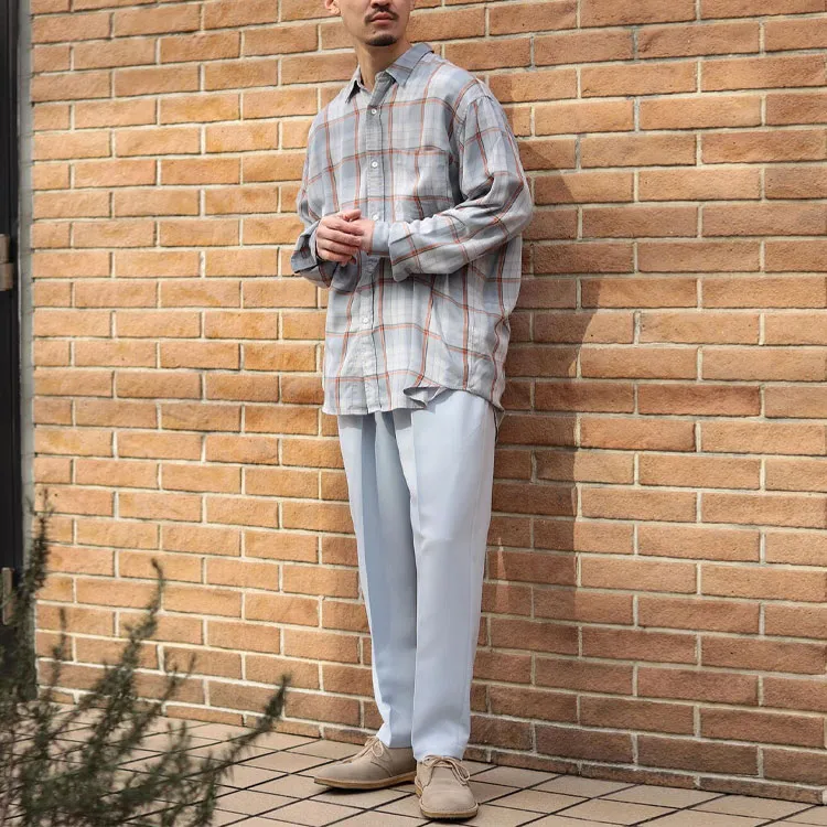 Beams Casual Pants Men Sax Blue-1
