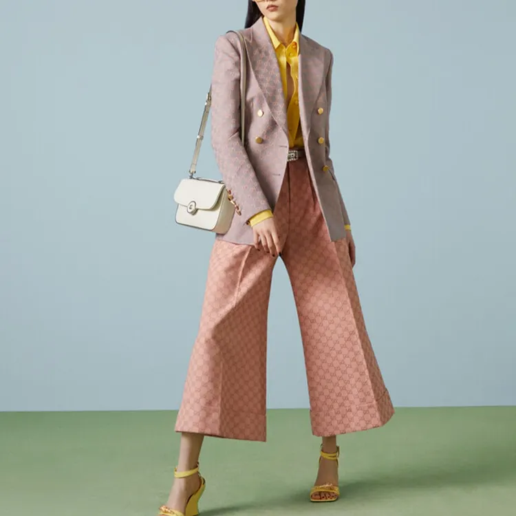 GUCCI Gg Jacquard Double breasted Blazer-1
