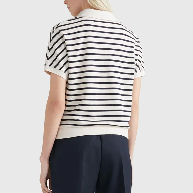 Tommy Hilfiger Striped Split neck T shirt-3