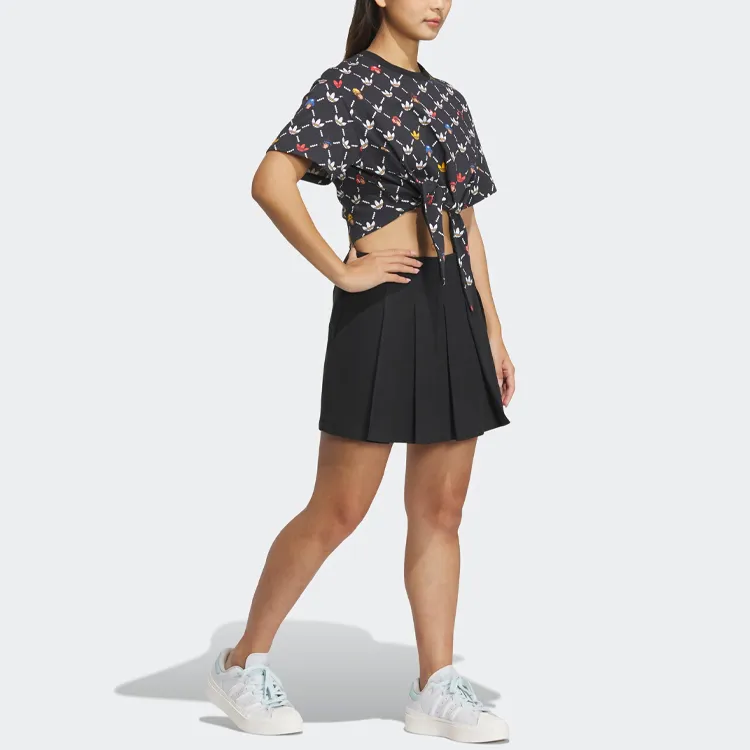 Adidas Originals Monkey Kingdom Woven Skort Casual Shorts Women's Black-3