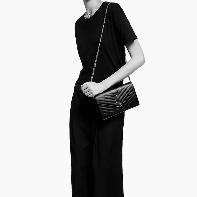 SAINT LAURENT Envelope Chain Crossbody Bag-9