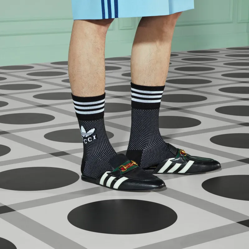 GUCCI x Adidas SS23 Knee High Socks Men's 1 Pack Black-2