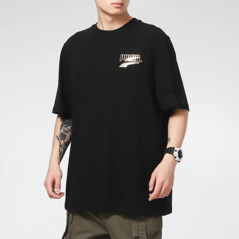 PUMA Drop Shoulder Sleeve T Shirt Men's Black-4