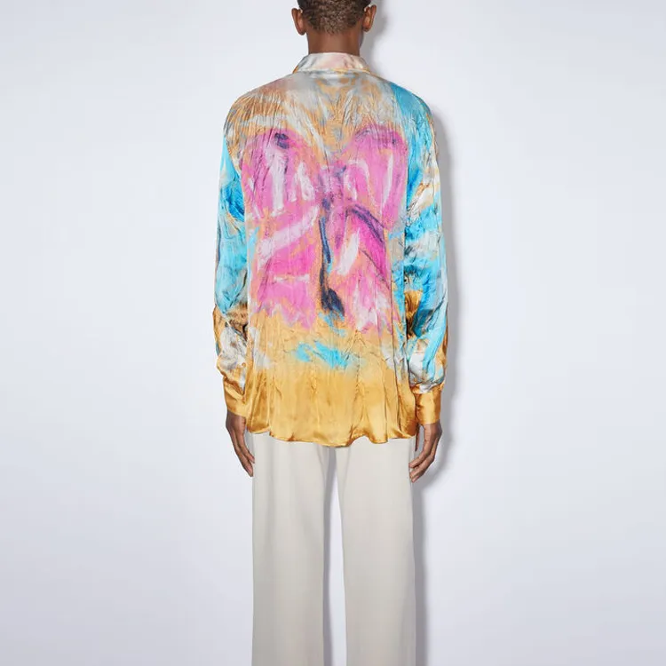 Acne Studios Shirts Men Rice Flower Yellow Pink-2