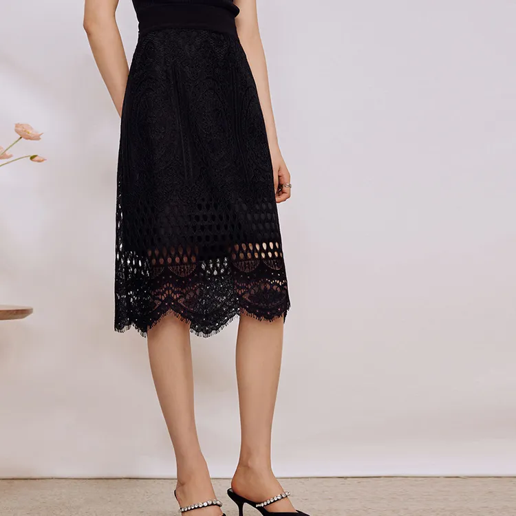 YINER GoodLand Casual Long Skirts Women's Black-2