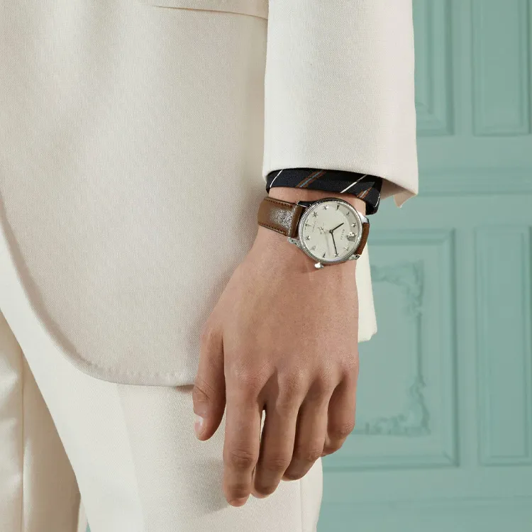 GUCCI G Timeless Collection Wrist Watch Automatic Mechanical Movement Leather Strap Beige Watch Dial Men's Watches-3