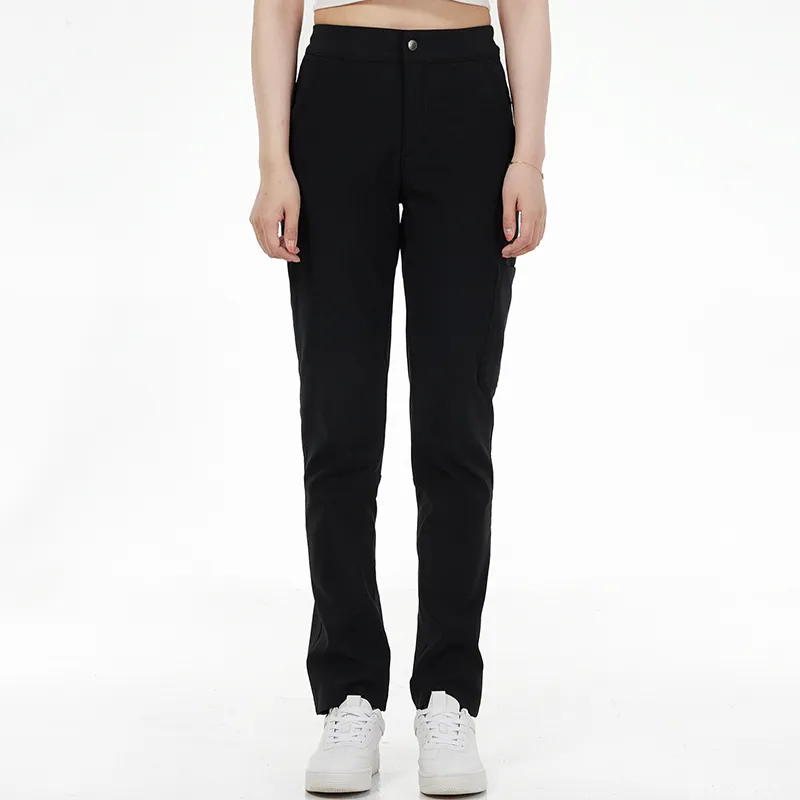 Columbia Straight Thickened And Fleece-Lined Casual Pants Winter Women's Black-2