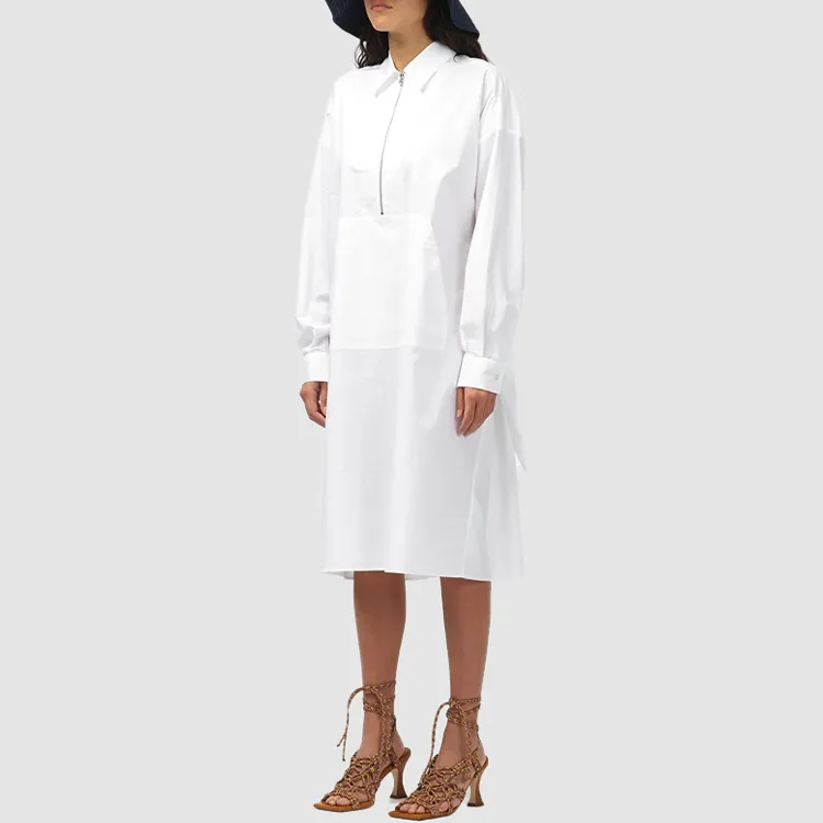 MM6 Maison Margiela Long Sleeved Dresses Women's White-2
