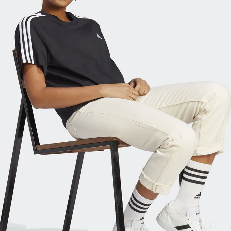 Adidas Drop Shoulder Sleeve T Shirt Women's Black-1