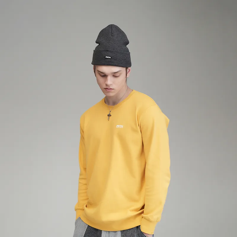 Prth Promethean Crew Neck Loose Fit Sweatshirt Unisex Yellow-7