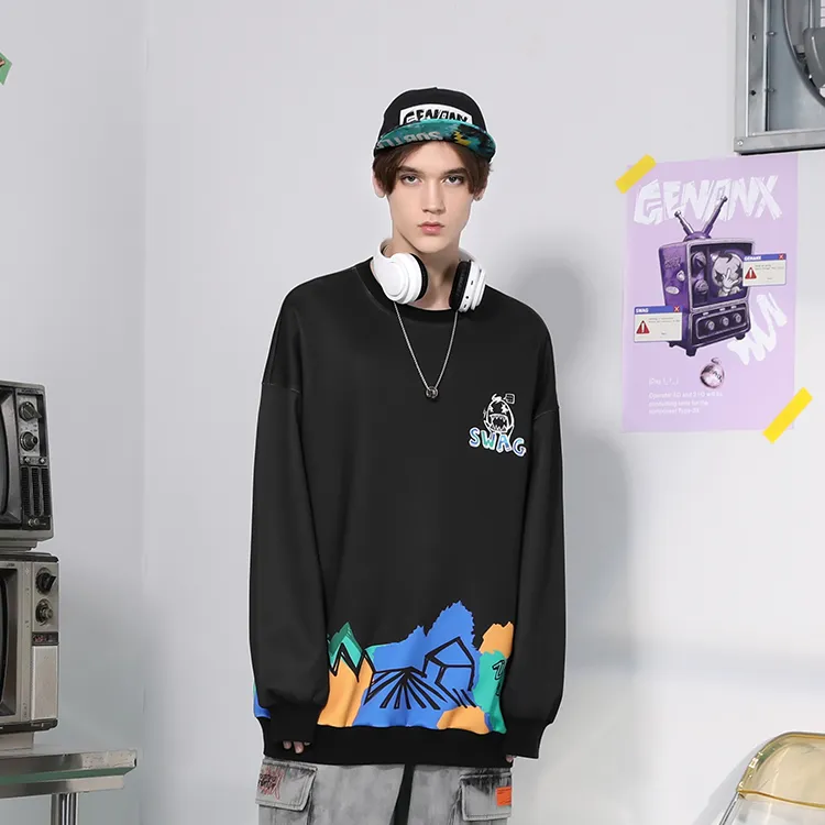 GENANX Crew Neck Loose Fit Regular Sweatshirt Unisex-2